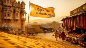 Paysage du Rajasthan authentique avec désert palais marchés village