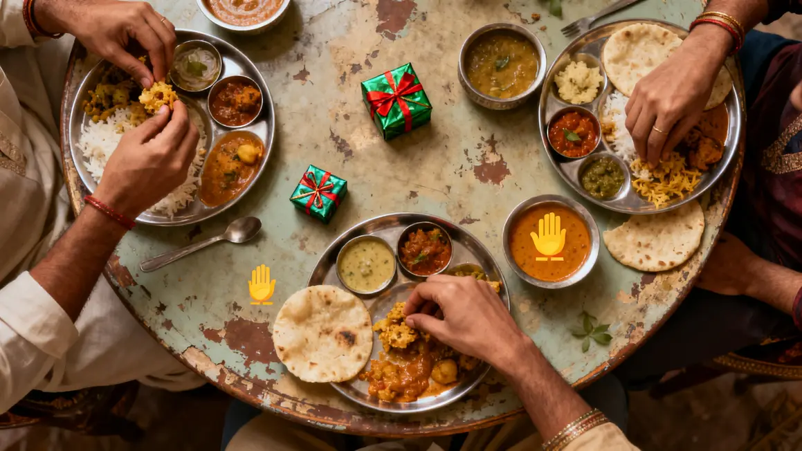 Repas traditionnel gestes politesse Inde