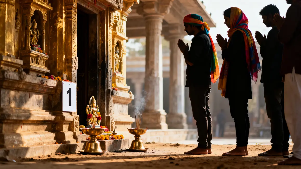 Temple indien visiteurs rituels respect croyances religioso-culturelles Inde