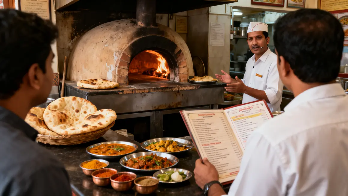 scene restaurant indien authentique avec four pains et epices