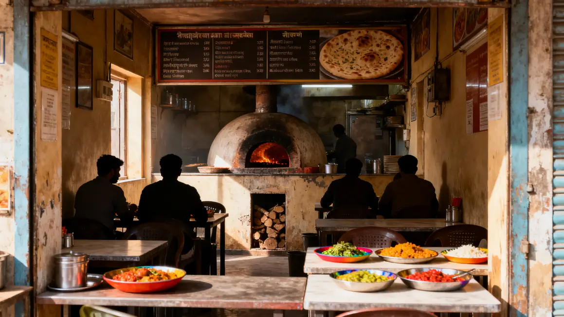 Restaurant indien modeste tandoor menu court budget