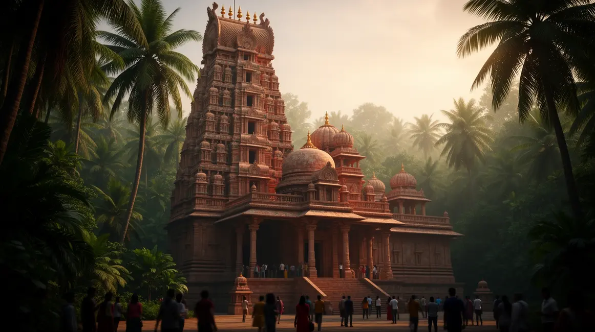 temple indien photorealiste vegetation crowd fusion architectures