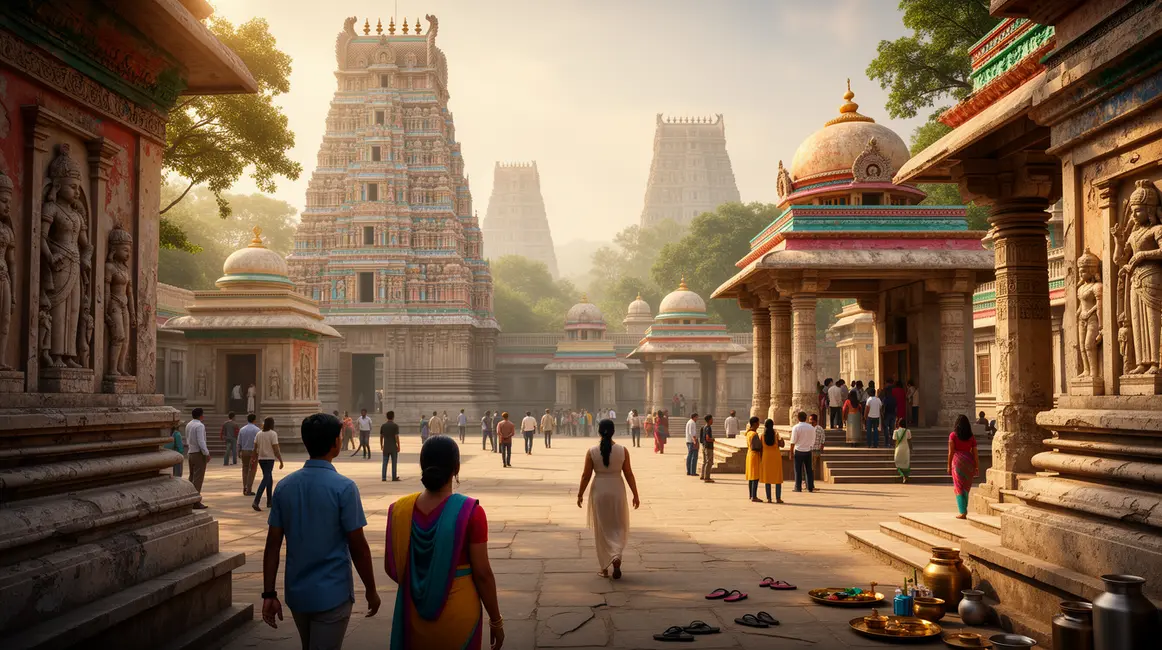 ensemble temples indiens 2026 paysage vibrant foule architecture diverse