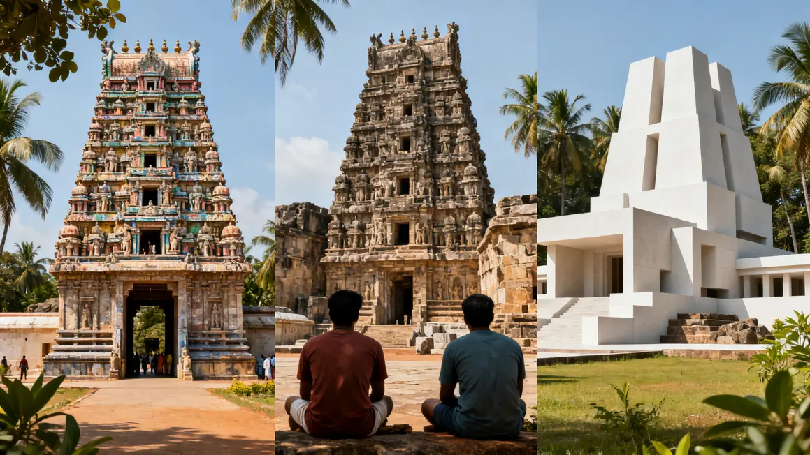 Styles temples indiens gopuram historique moderne