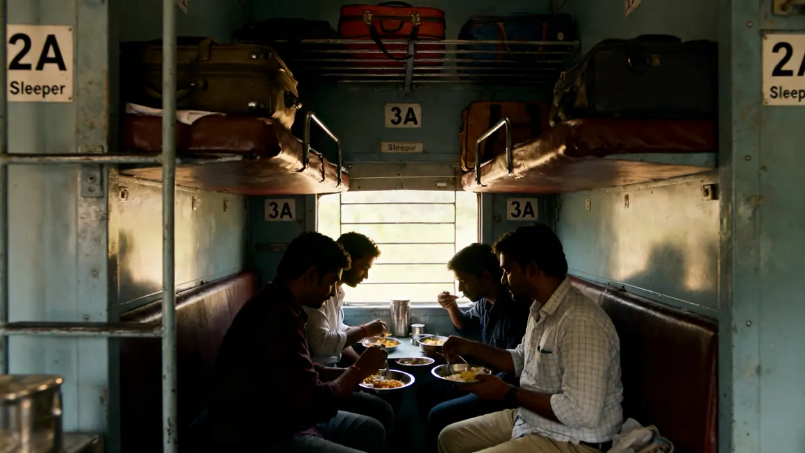 train en inde compartiment convivial bagages couchettes