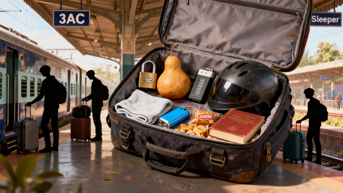 train en Inde objets essentiels sac voyage