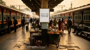 scène gare indienne train en Inde petit budget