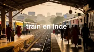 train en Inde gare animée paysage authentique
