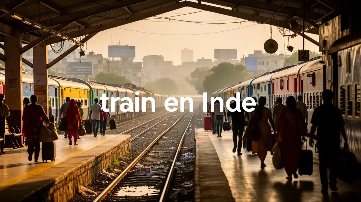 train en Inde gare animée paysage authentique