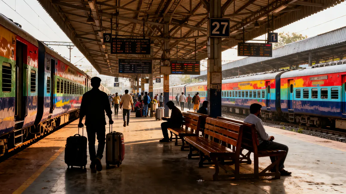 Quai indien train en inde