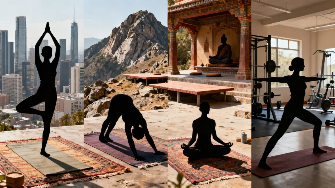 types de sejours yoga Inde silhouettes yoga