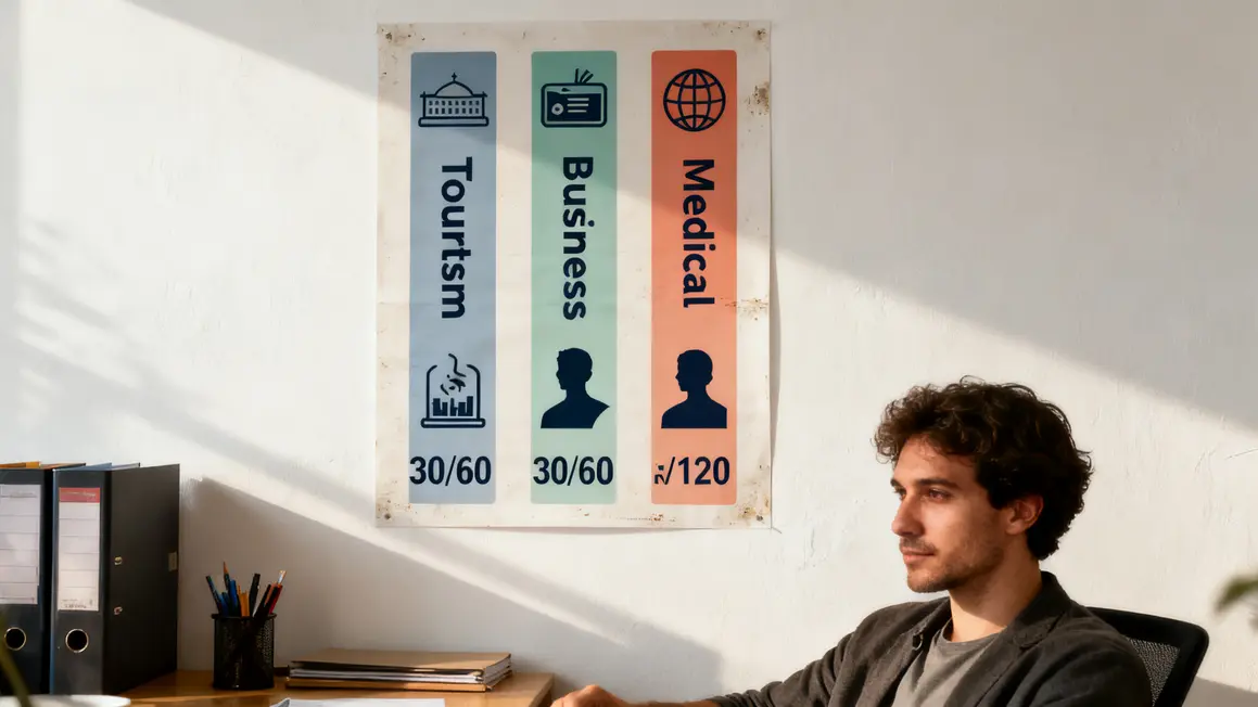 tableau comparatif visas inde 2026 sur mur blanc