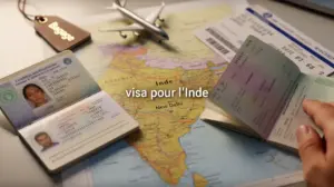 Visa Inde carte passeport objets voyage