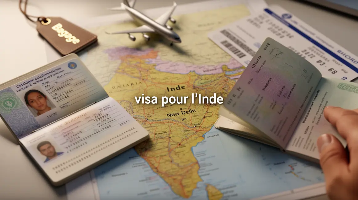 Visa Inde carte passeport objets voyage