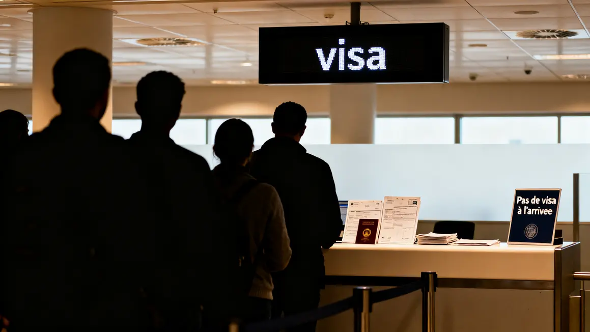 File devant guichet aeroport visa Inde