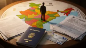 Visa Inde passeport carte bancaire documents