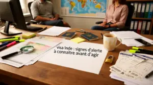 Bureau avec visa Inde documents vigilance