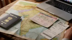 Visa Inde carte passeport billet avion