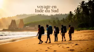 Voyage Inde du Sud plage temples sacs à dos