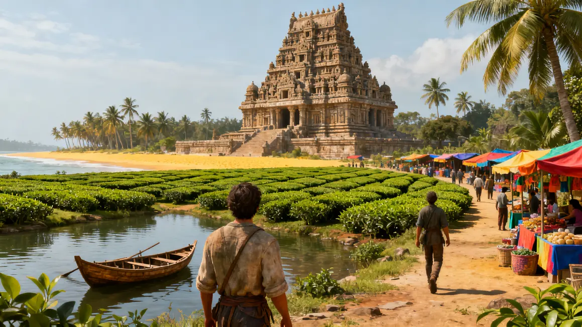 voyage Inde du Sud temple plage plantation marché