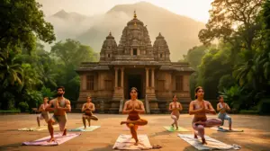 yoga Inde temple nature montagne