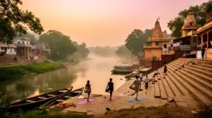 Yoga en Inde panorama Gange ashrams silhouettes