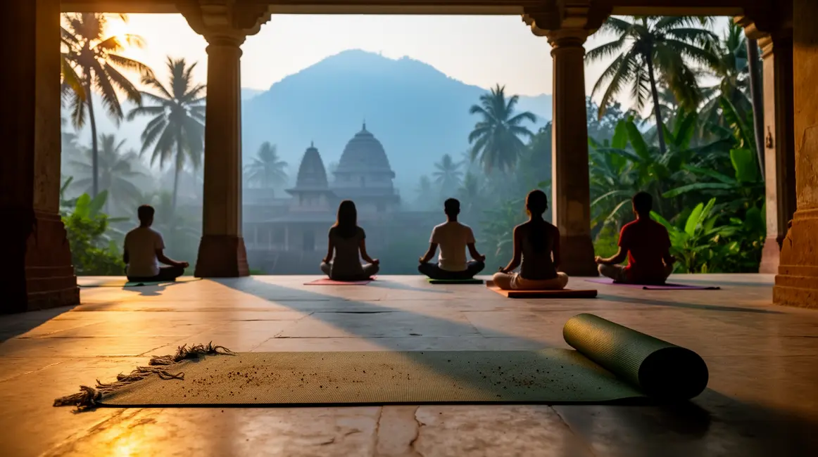 Tapis yoga ashram méditation Inde, questions choix