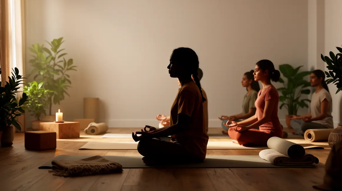 silhouettes meditation yoga spiritualite inde