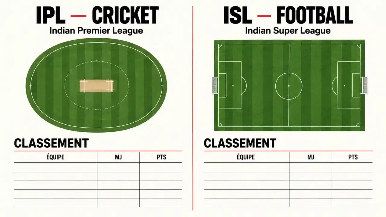 Classement Indian Premier League : différence entre l’IPL de cricket et l’Indian Super League de football
