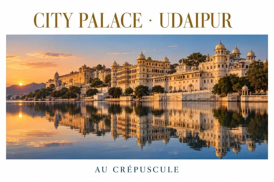 Palais en Inde : le City Palace d'Udaipur au bord du lac Pichola