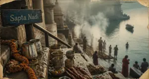 Fleuves indiens, Sapta Nadi sur le Gange à Varanasi, ghâts au matin