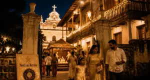 Noel en inde : église illuminée à Fort Kochi, Kerala