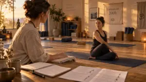 Formation professeur yoga 200 h : formatrice observe pour enseigner en sécurité