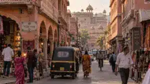 Jaipur rajasthan indien, vue ville rose et City Palace en neuf carrés
